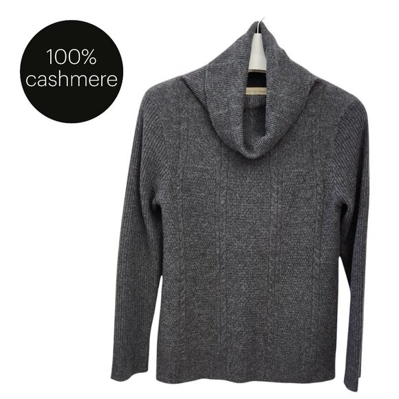 THE TERRITORY AHEAD Grey 100% Cashmere Cowl Neck Sweater size s - Picture 1 of 11